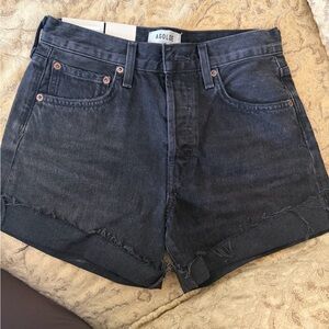 Agolde Black Parker Long Shorts